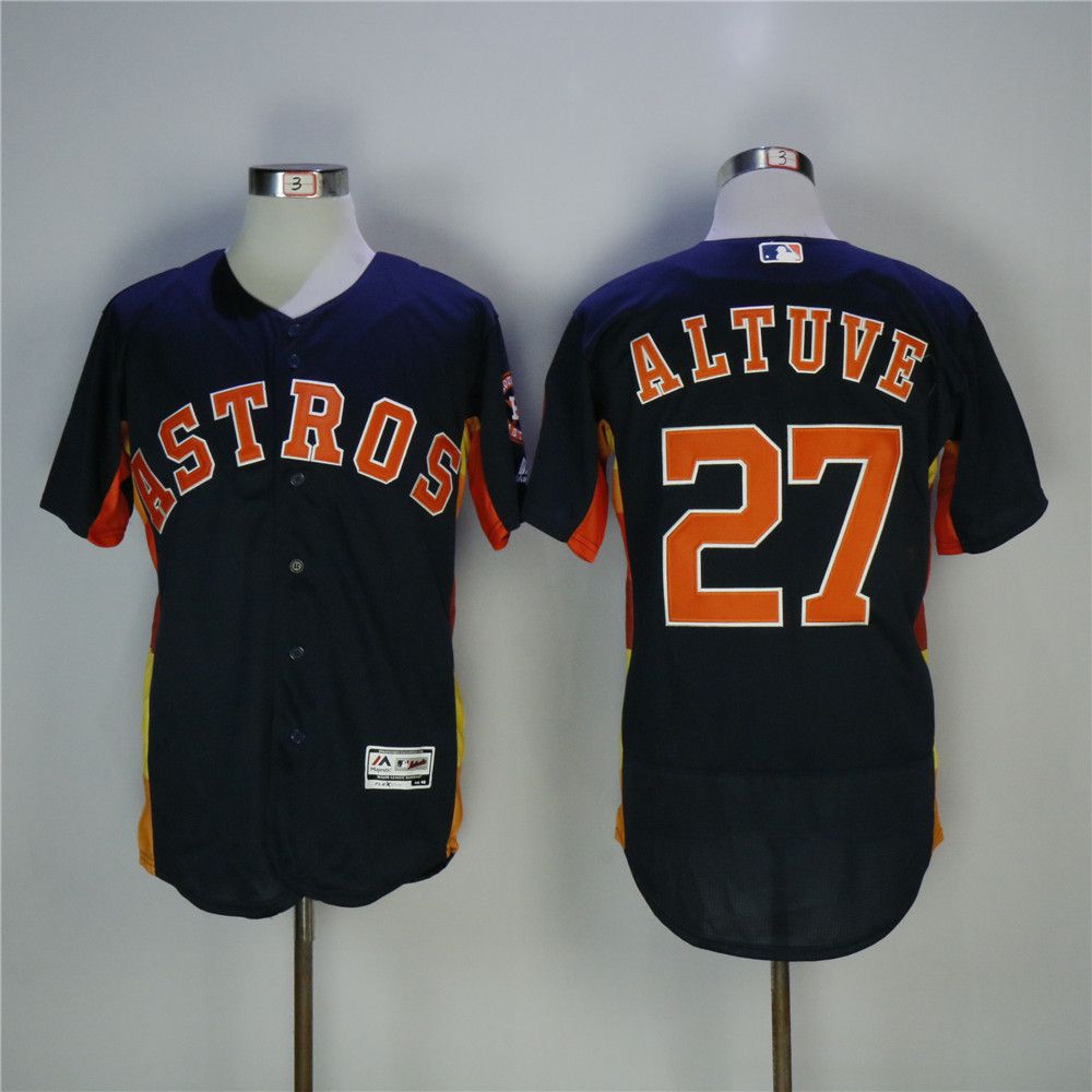 Men Houston Astros #27 Altuve Blue MLB Jerseys